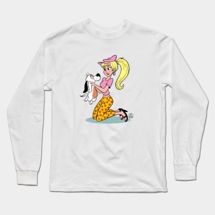 PRETTY GIRL WITH DOG Long Sleeve T-Shirt
